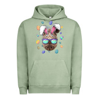 Pigment Oil Green rhino easter bunny ears funny easter eggs hunting sweatshirt Urban Hoodie - linhVisuals