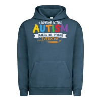 Pigment Midnight Navy someone with autism makes me proud Urban Hoodie - linhVisuals