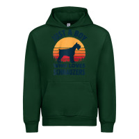 Forest Green schnauzer just a boy who loves dogs men retro vintage sunset raglan ba Urban Hoodie - linhVisuals