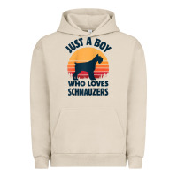 Pigment French Oak schnauzer just a boy who loves dogs men retro vintage sunset raglan ba Urban Hoodie - linhVisuals