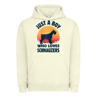 Pigment Pistachio schnauzer just a boy who loves dogs men retro vintage sunset raglan ba Urban Hoodie - linhVisuals