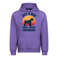 Tulip schnauzer just a boy who loves dogs men retro vintage sunset raglan ba Urban Hoodie - linhVisuals