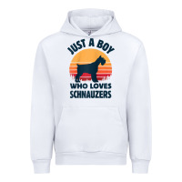 White schnauzer just a boy who loves dogs men retro vintage sunset raglan ba Urban Hoodie - linhVisuals