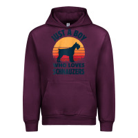 Mauve Wine schnauzer just a boy who loves dogs men retro vintage sunset raglan ba Urban Hoodie - linhVisuals