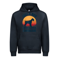 Navy schnauzer just a boy who loves dogs men retro vintage sunset raglan ba Urban Hoodie - linhVisuals
