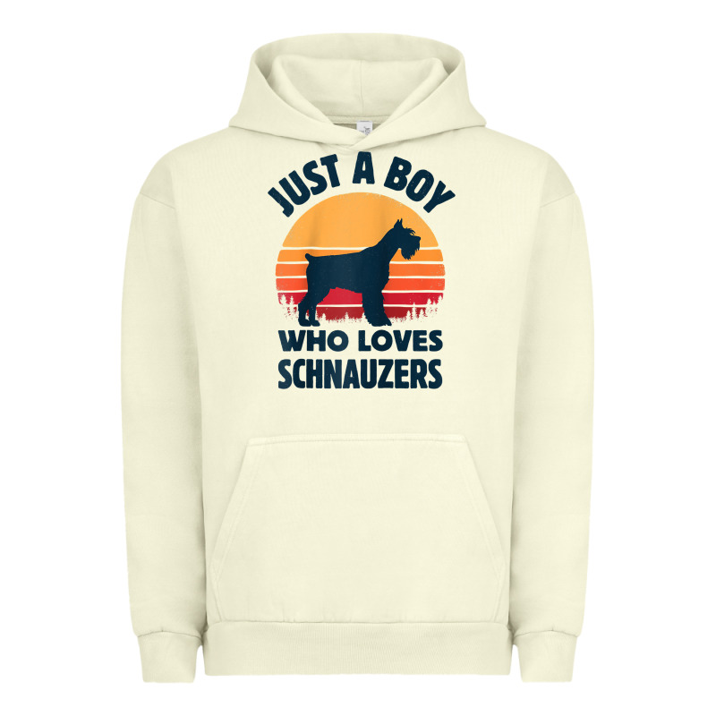 Schnauzer Just A Boy Who Loves Dogs Men Retro Vintage Sunset Raglan Ba Urban Hoodie by linhVisuals | Teevron