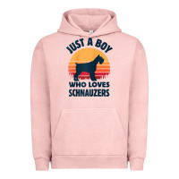 Pigment Salmon schnauzer just a boy who loves dogs men retro vintage sunset raglan ba Urban Hoodie - linhVisuals