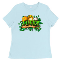 Baby Blue St. Patrick's Day Baseball Ladies Tee - HowdyJamesFarm