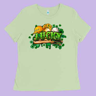 St. Patrick's Day Baseball Ladies Tee Designed By Howdyjamesfarm