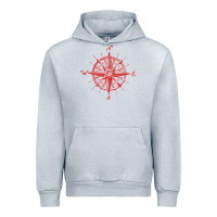 Heather Grey compass Urban Hoodie - linhVisuals