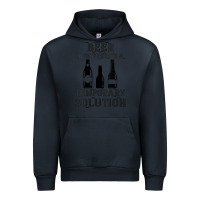 Navy womens funny beer now there's a temporary solution drinking design v n Urban Hoodie - linhVisuals