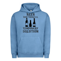 Pigment Pebble Blue womens funny beer now there's a temporary solution drinking design v n Urban Hoodie - linhVisuals