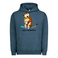 Pigment Midnight Navy newcalvin and hobbes [tyellow] Urban Hoodie - linhVisuals