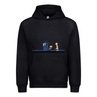 Black newcalvin and hobbes night star tardis Urban Hoodie - linhVisuals