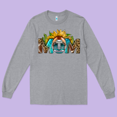 Football Mom Long Sleeve Tee Designed By Bundleandbundleshop