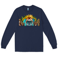 Navy football mom Long Sleeve Tee - BundleAndBundleShop