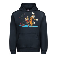 Navy newcalvin and hobbes sing 09 Urban Hoodie - linhVisuals