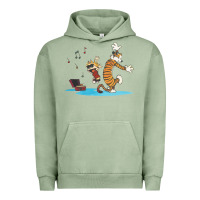 Pigment Oil Green newcalvin and hobbes sing 09 Urban Hoodie - linhVisuals