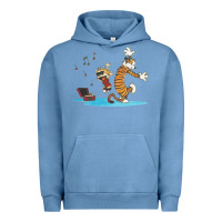 Pigment Pebble Blue newcalvin and hobbes sing 09 Urban Hoodie - linhVisuals