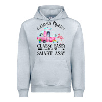 Heather Grey newcamper queen classy sassy and a bit smart assy Urban Hoodie - linhVisuals