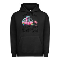 Pigment Black newcamper queen classy sassy and a bit smart assy Urban Hoodie - linhVisuals