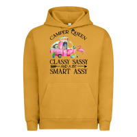Pigment Peanut Butter newcamper queen classy sassy and a bit smart assy Urban Hoodie - linhVisuals