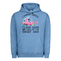 Pigment Pebble Blue newcamper queen classy sassy and a bit smart assy Urban Hoodie - linhVisuals