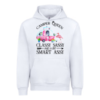 White newcamper queen classy sassy and a bit smart assy Urban Hoodie - linhVisuals