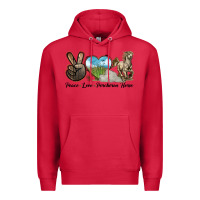Cardinal Peace Love Percheron Horse Premium Hoodie - LillyAllenDesigns
