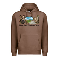 Chestnut Peace Love Percheron Horse Premium Hoodie - LillyAllenDesigns