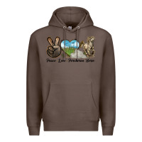 Coffee Peace Love Percheron Horse Premium Hoodie - LillyAllenDesigns