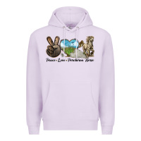 Lilac Peace Love Percheron Horse Premium Hoodie - LillyAllenDesigns