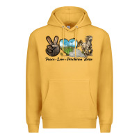 Mustard Peace Love Percheron Horse Premium Hoodie - LillyAllenDesigns