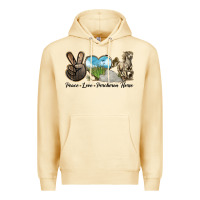 Pina Colada Peace Love Percheron Horse Premium Hoodie - LillyAllenDesigns