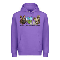Purple Peace Love Percheron Horse Premium Hoodie - LillyAllenDesigns