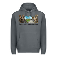 Rock Peace Love Percheron Horse Premium Hoodie - LillyAllenDesigns