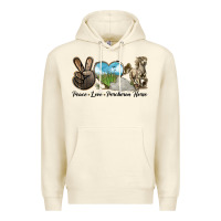Sandshell Peace Love Percheron Horse Premium Hoodie - LillyAllenDesigns