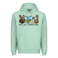 Seafoam Peace Love Percheron Horse Premium Hoodie - LillyAllenDesigns