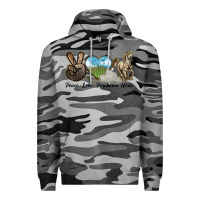 Slate Camo Peace Love Percheron Horse Premium Hoodie - LillyAllenDesigns