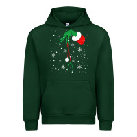 Forest Green newchristmas grinch hand holding a stethoscope Urban Hoodie - linhVisuals