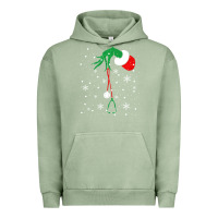 Pigment Oil Green newchristmas grinch hand holding a stethoscope Urban Hoodie - linhVisuals