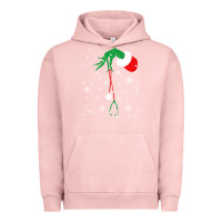 Pigment Salmon newchristmas grinch hand holding a stethoscope Urban Hoodie - linhVisuals