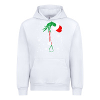 White newchristmas grinch hand holding a stethoscope Urban Hoodie - linhVisuals