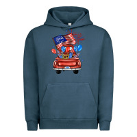 Pigment Midnight Navy farm truck,america flag Urban Hoodie - JahusDesignShop