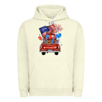 Pigment Pistachio farm truck,america flag Urban Hoodie - JahusDesignShop