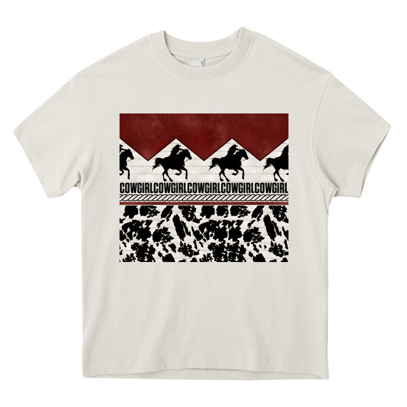 Cowgirl With Cowhide Heavy Core Tee by TumblerDesignByShophia | Teevron