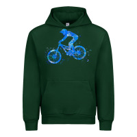 Forest Green downhill mountain bike t  shirt downhill mountain bike jump blue water Urban Hoodie - linhVisuals
