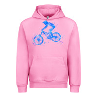 Fuchsia Pink downhill mountain bike t  shirt downhill mountain bike jump blue water Urban Hoodie - linhVisuals