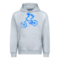 Heather Grey downhill mountain bike t  shirt downhill mountain bike jump blue water Urban Hoodie - linhVisuals