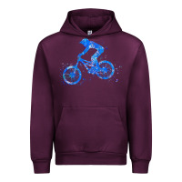 Mauve Wine downhill mountain bike t  shirt downhill mountain bike jump blue water Urban Hoodie - linhVisuals